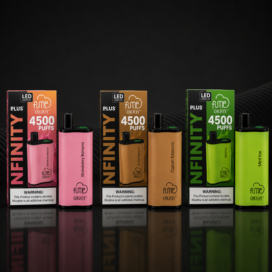 Fume Infinity Plus 4500 Puff Disposable Vape 5 Pack available in all flavors at Deltamates Smoke Shop.